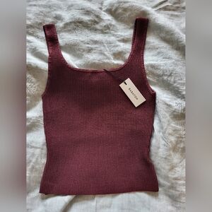 Babaton Sculpt Knit Squareneck Tank, size small